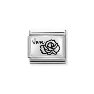 Nomination Classic Composable Link - Rose Flower Charm Sterling Silver June 