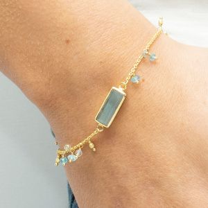 Sarah Alexander Nordic Nights Labradorite and Gem Gold Bracelet