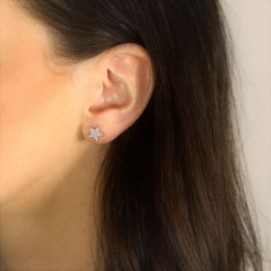 Olivia Burton Star Stud Earrings Silver OBJCLE33
