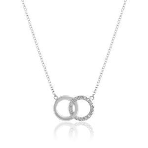 Olivia Burton Classic Bejewelled Interlink Necklace Silver OBJ16ENN58