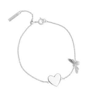 Olivia Burton You Have My Heart White And Silver Bee Chain Bracelet OBJLHB28