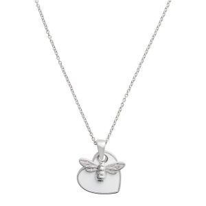 Olivia Burton You Have My Heart Necklace White and Silver OBJLHN18