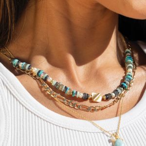 Sarah Alexander Oceana Gemstone Gold Necklace