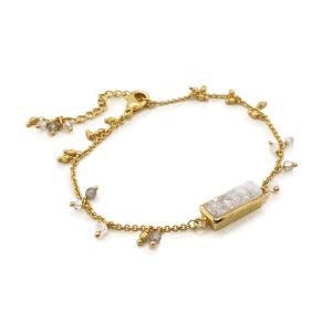 Sarah Alexander Pebble Bay White Druzy and Gem Bead Bracelet