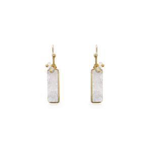 Sarah Alexander Pebble Bay White Druzy and Gem Bead Earrings