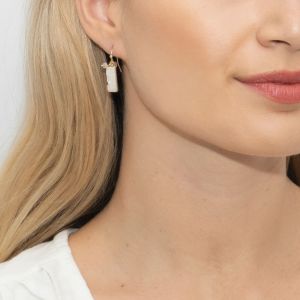 Sarah Alexander Pebble Bay White Druzy and Gem Bead Earrings