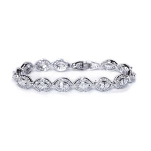 Ivory & Co Promise Crystal Marquise Cut Rhodium Bracelet