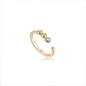 Ania Haie Gold Orb Sparkle Adjustable Ring - R045-01G-CZ