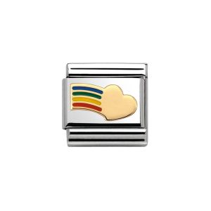 Nomination Classic Enamel and Gold Rainbow Heart Charm - 030283_12