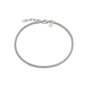 Daisy Round Snake Chain Bracelet - Silver RBR06_SLV