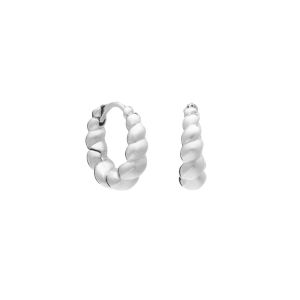 Rachel Jackson Chubby Twisted Huggie Hoop Earrings Silver ESSE27S