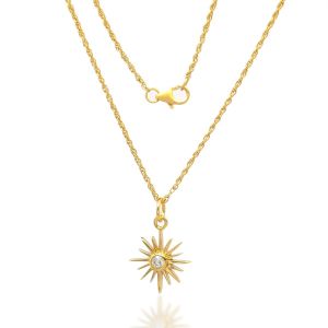 Shyla Felicity Full Sun Necklace - Clear Crystal