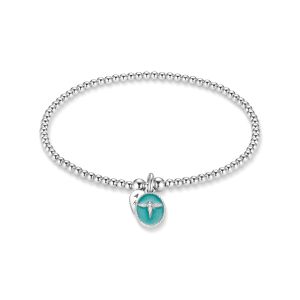Annie Haak Santeenie Silver Charm Bracelet - Turquoise Silhouette Angel