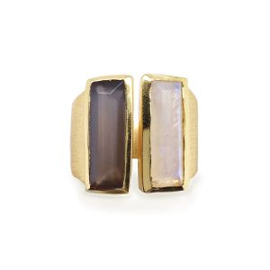 Sarah Alexander Park Lane Double Gemstone Bar Contemporary Ring