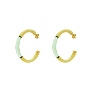 Shyla London Chunky Hoop Earrings - Green