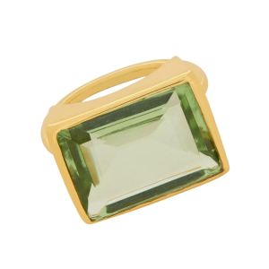 Shyla London Lenny Square Cocktail Ring - Soft Green