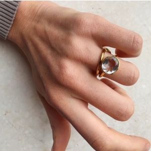 Shyla London Oval Chunky Ring - Crystal Clear