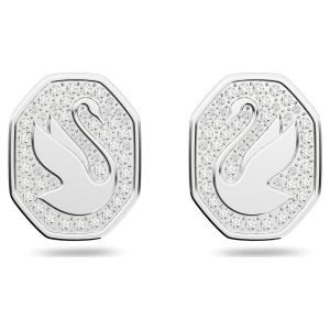 Swarovski Signum Swan Stud Earrings - White with Rhodium Plating 5621097
