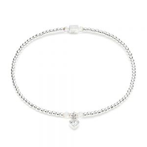 Annie Haak Blissful Swarovski Heart Crystal Silver Charm Bracelet