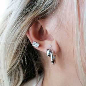 Scream Pretty Mix Tape Stud Earrings - Silver SPSESTAPE