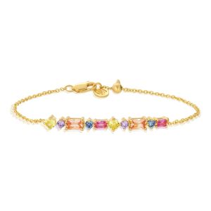 Sif Jakobs Ivrea Bracelet - Gold with Multicolour Zirconia