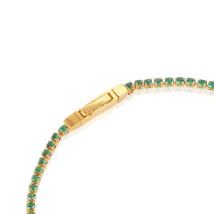 Sif Jakobs Ellera Bracelet - Gold Plated with Green zirconia