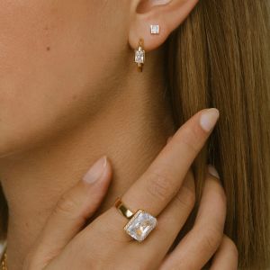 Sif Jakobs Roccanova Piccolo Earrings 18k Gold Plated with White Zirconia