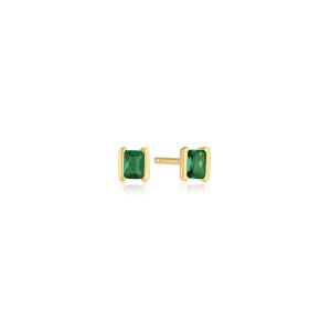 Sif Jakobs Roccanova Piccolo Earrings 18K Gold Plated with Green Zirconia