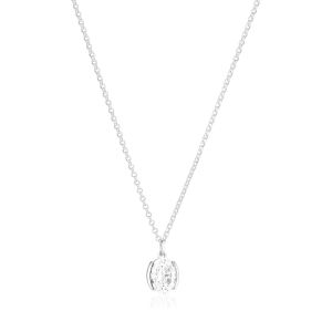 Sif Jakobs Ellisse Carezza Silver Necklace with White Zirconia - SJ-N2353-CZ