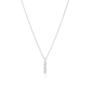 Sif Jakobs Ellera Ovale Piccolo Necklace - Silver with White Zirconia - SJ-N2414-CZ