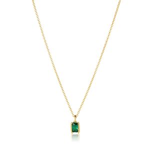 Sif Jakobs Roccanova Piccolo Necklace - Gold Plated with Green Zirconia SJ-N42260-GCZ-YG