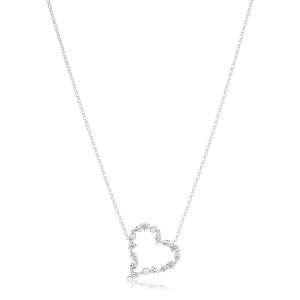 Sif Jakobs Adria Amore Necklace - Silver with Pearl and Zirconia