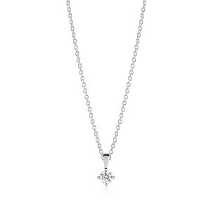 Sif Jakobs Princess Piccolo Pendant - Silver with White Zirconia - SJ-P4MMRD-CZ-45