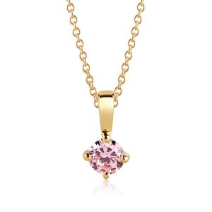 Sif Jakobs Princess Piccolo Round Pendant - Gold and Pink