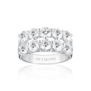 Sif Jakobs Belluno Due Ring - Silver with White Zirconia SJ-R42128-CZ-SS