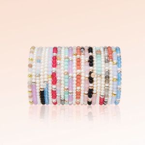 Jersey Pearl Sky Bracelet - Bar Style in Moonstone, Pearl and Gold