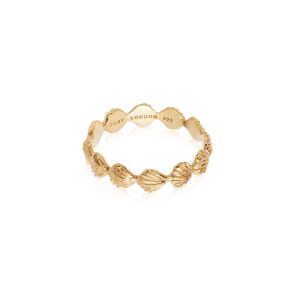 Daisy Isla Shell Stacking Ring - Gold / Large