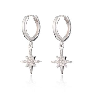 Scream Pretty Starburst Hoop Earrings - Silver SPEDSS41-PV