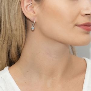 Sarah Alexander Starling Blue Lace Agate Mini Hoop Earrings