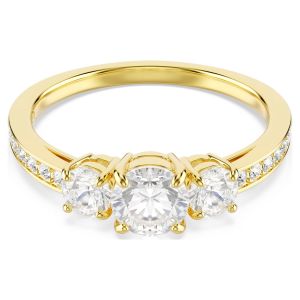 Swarovski Attract Trilogy Round Ring - White with Gold Tone Plating