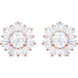 Swarovski Sunshine Pierced Earrings, White, Rose Gold Plating 5459597