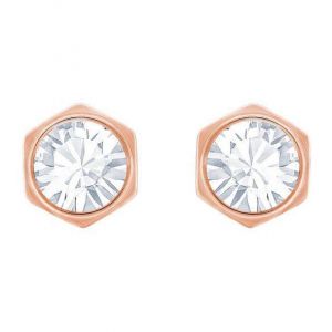 Swarovski Hexagonal Stud Earrings - Rose-gold plating 5371199