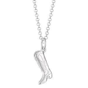 Scream Pretty Cowboy Boot Necklace - Silver