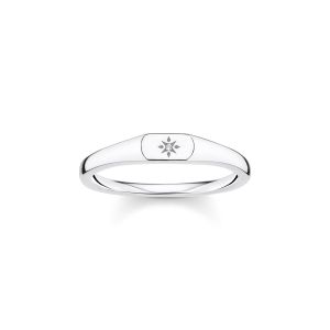 Thomas Sabo White Zirconia Star Silver Ring TR2314-051-14