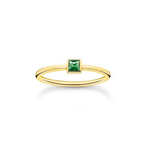 Thomas Sabo Green Square Stone Gold Ring