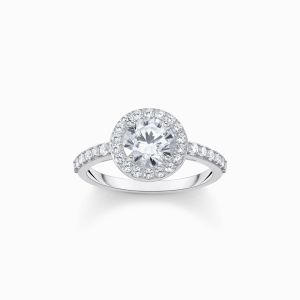 Thomas Sabo Silver Halo Ring with White Zirconia - TR2475-051-14-56