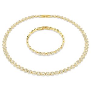 Swarovski Una Angelic Set Round Cut - White with Gold Tone Plating - 5720506