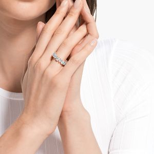 Swarovski Vittore Pear Ring - White with Rose Gold Plating