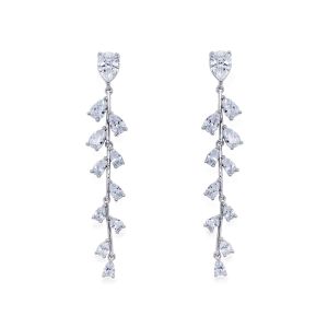 Ivory & Co Willow Crystal Trailing Vine Rhodium Earrings