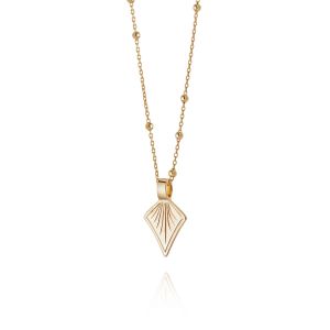 Daisy Palm Leaf Bobble Chain Necklace - Gold WN02_GP